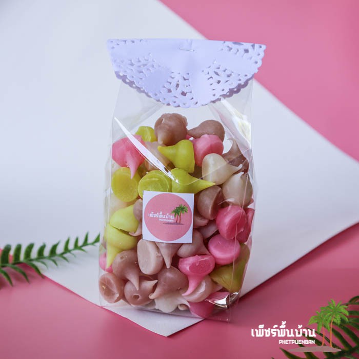 อาลัวกะทิสด อบควันเทียน อาลัวพรีเมียม อาลัวชาววัง ต้นตำรับเพชรบุรี 4 สี บรรจุถุงแก้วใส บรรจุกล่องพลาสติก 💝《เจ》