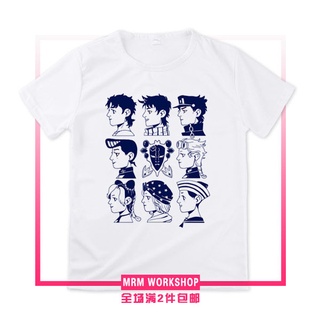 เสื้อยืดผู้ชาย Jojo s Bizarre Adventure ตัวเอกของคนรุ่นก่อน Jotaro Sorajo ออยเลอร์เสื้อยืดแขนสั้นรอบมังงะ S-5XL