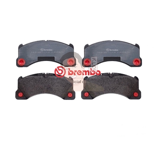 P65 021B ผ้าเบรก-F-แท้ BREMBO รุ่น Black : PORSCHE พานาเมร่า, มาคันน์ Panamera (970) 3.0 4.8 (หนา 17.1 mm), Macan (9...