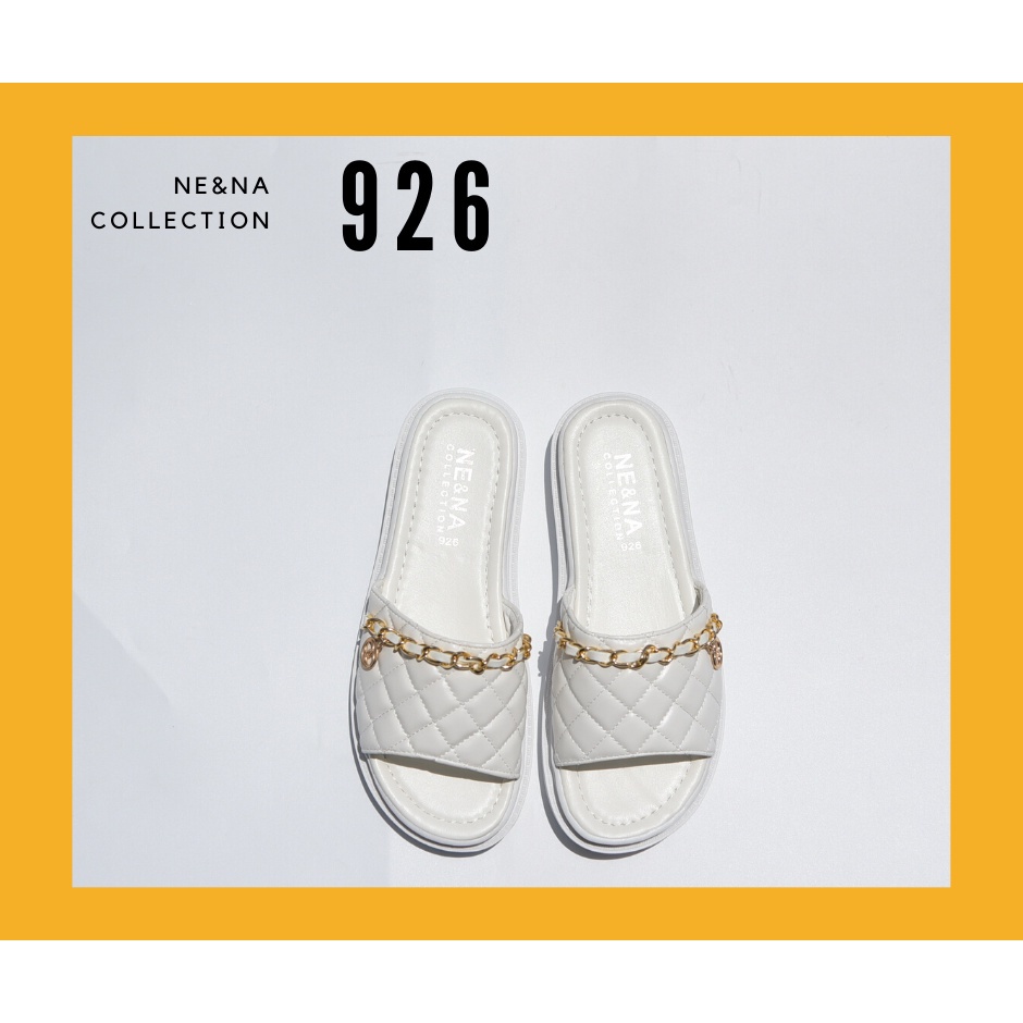 รองเท้าแตะ adidas แท้ คัชชู รองเท้าเเฟชั่นผู้หญิงเเบบเเตะสวมส้นเตี้ย No. 926  NE&amp;NA Collection Shoes
