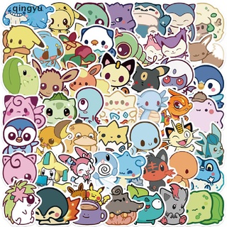 [qingyu] 50Pcs Edition Pokemon Pikachu Graffiti Sticker Guitar Laptop Suitcase Sticker New Stock