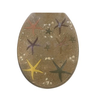 ฝารองนั่ง POLYRESIN MOYA 69300857 ปลาดาว (36 x 44 x 6 cm) POLYRESIN TOILET SEAT MOYA 69300857-SEASTAR