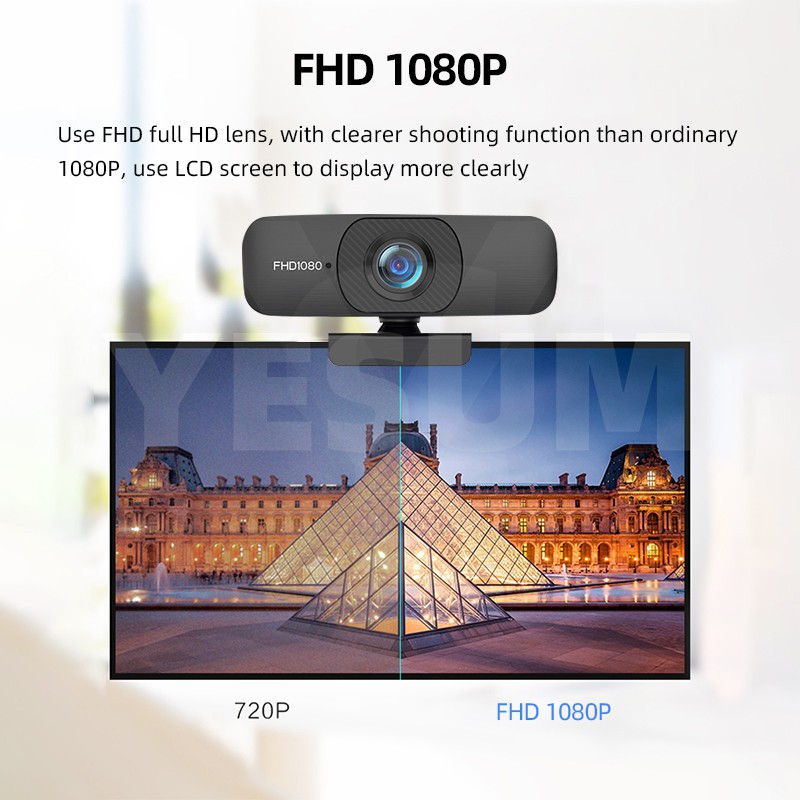 【24H SHIPS】Online class 4K FHD 1080P Webcam for pc 360° rotation pc camera built-in microphone for Computer PC Laptop Ta #8