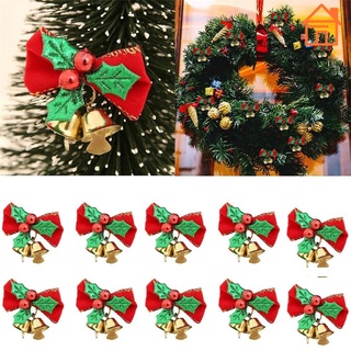 Mini Christmas Tree Decoration Bow/ Christmas Tree Wreath Decoration Gold Red Green Bell/ DIY Christmas Jingle Bells
