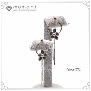 Moment ต่างหู A0016-B ก้านเงินแท้ 92.5% Nickle Free