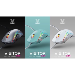 NUBWO X44 VISITOR Gaming Mouse มี 6 ปุ่ม ปรับ DPI ได้มากสุดถึง 12800 มี 3 สีให้เลือก เขียว/ดำ/ขาว รับประกัน 2 ปี