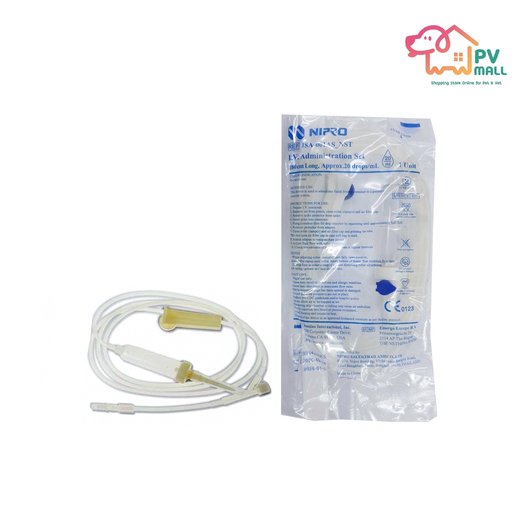 ชุดให้น้ำเกลือ infusion set สายให้น้ำเกลือ อุปกรณ์ให้น้ำเกลือ iv set