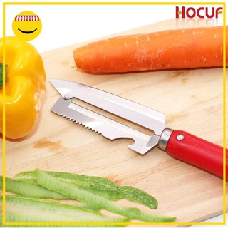 HOCUF มีดสเตนเลสปลายแหลม 3 in 1 HCF-1517 (ด้ามสีแดง)