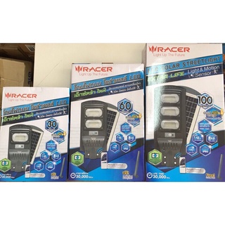 โคมถนนโซล่าเซลล์ พลังงานแสงอาทิตย์ ใช้ไฟฟรี Racer 30W/60W/100W ออเดอร์ไม่เกิน 5 ตัวนะคะ มันหนัก