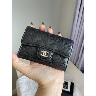 ❌sold❌Used Chanel caviar card holder holo25 อะไหล่เงิน สภาพโดยรวมดี มีร่องรอยการใช้งานทั่วไป มุมมีถลอกบ้าง