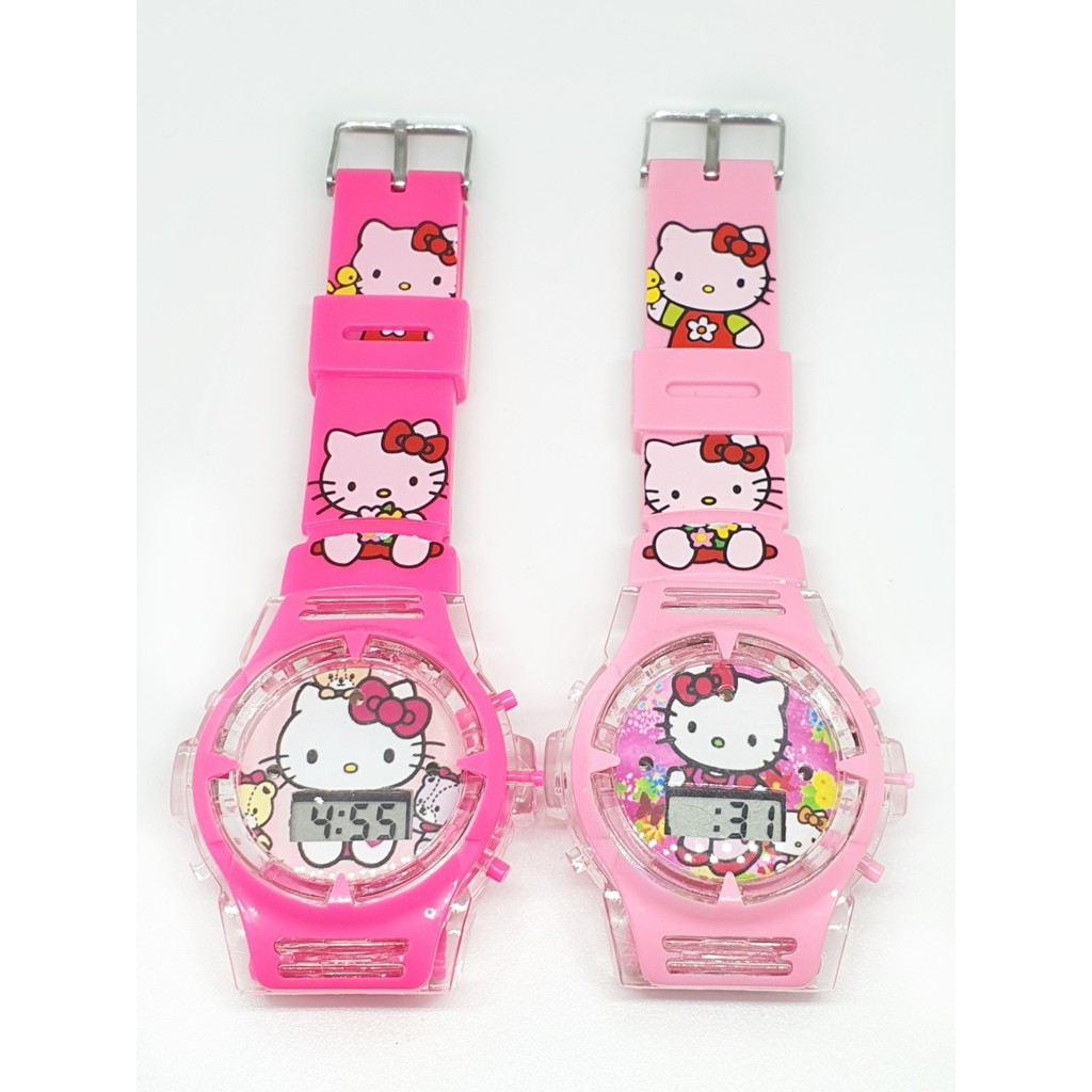 Hello kitty นาฬิเด็ก นาฬิกาคิตตี้ มีไฟ มีเสียง นาฬิกาเด็กผู้หญิง ลายการ์ตูน น่ารัก RC120