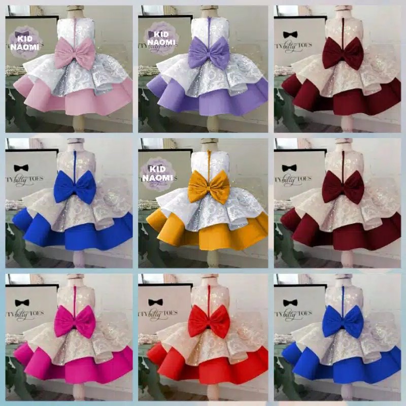 Kid NAOMI DRESS Girls Brocade DRESS ชุดเด็กผ้า