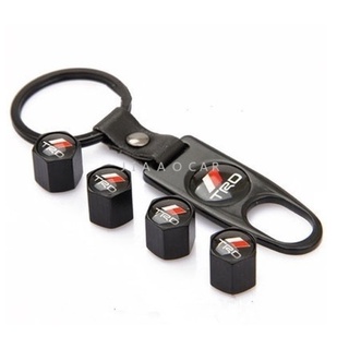 ราคาต่อ4 ชิ้น พวงกุญแจ จุกลม จุ๊บลม โลโก้ ทีอาร์ดี โตโยต้า TRD Logo Car Wheel Tire Valve Stem Air Caps With Key Chain Wr