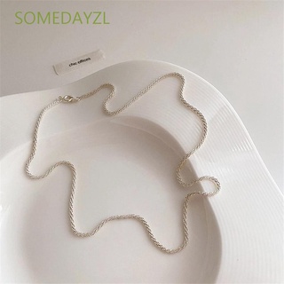 Somedayzl เครื่องประดับสร้อยคอโซ่จี้งูสีเงินสไตล์วินเทจสําหรับผู้หญิง