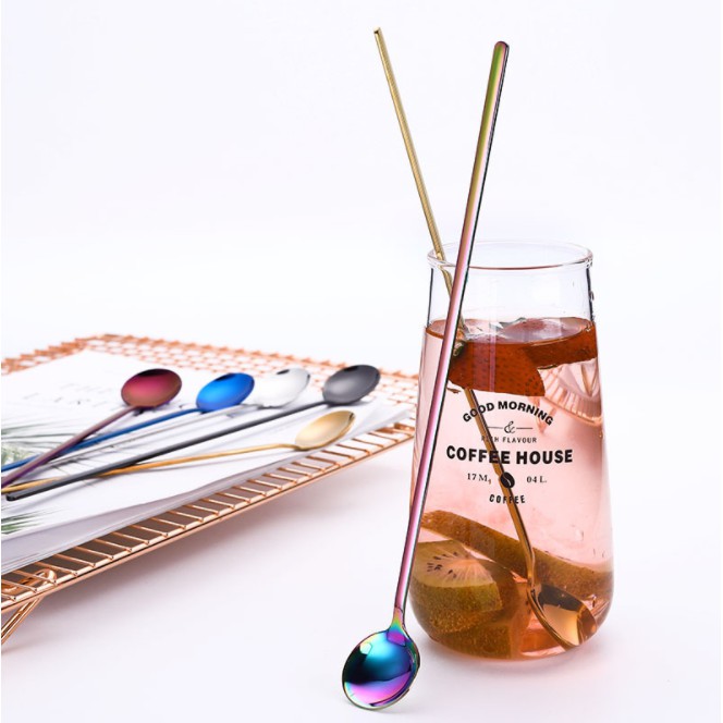 ShopAt.Two[ST-3024] 304 ช้อนน้ำแข็งสแตนเลสด้ามยาว สแตนเลส304 Creative Tableware