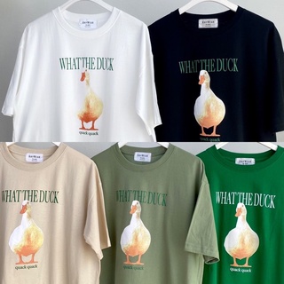 เสื้อยืด Oversize ลายเป็ด 🦆 What the duck by AnyWear ผ้าCotton100% ใส่สบาย เสื้อยืดมินิมอล เสื้อยืดFreesize