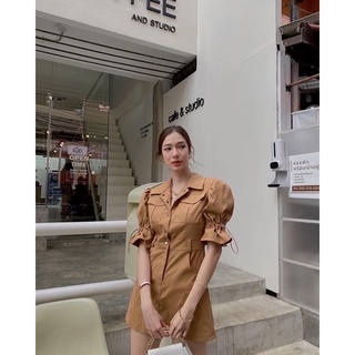พร้อมส่ง‼️ เดรสคอปกสไตส์เกาหลี ติดกระดุมแป๊ก
