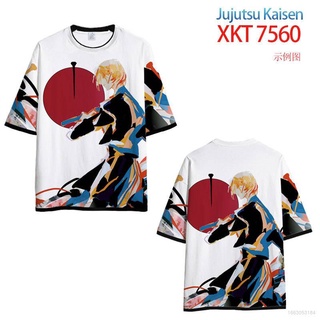 Ag เสื้อยืดแขนสั้นลําลอง พิมพ์ลายอนิเมะ Jujutsu Kaisen พลัสไซซ์ แฟชั่นสําหรับผู้ชาย และผู้หญิง