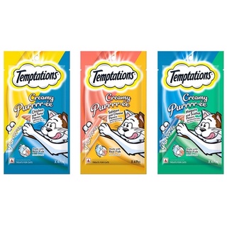 ขนมแมวเลีย Temptation เทมเทชันส์ ครีมมี่เพอเร่ แพ็ค 4 Pcs