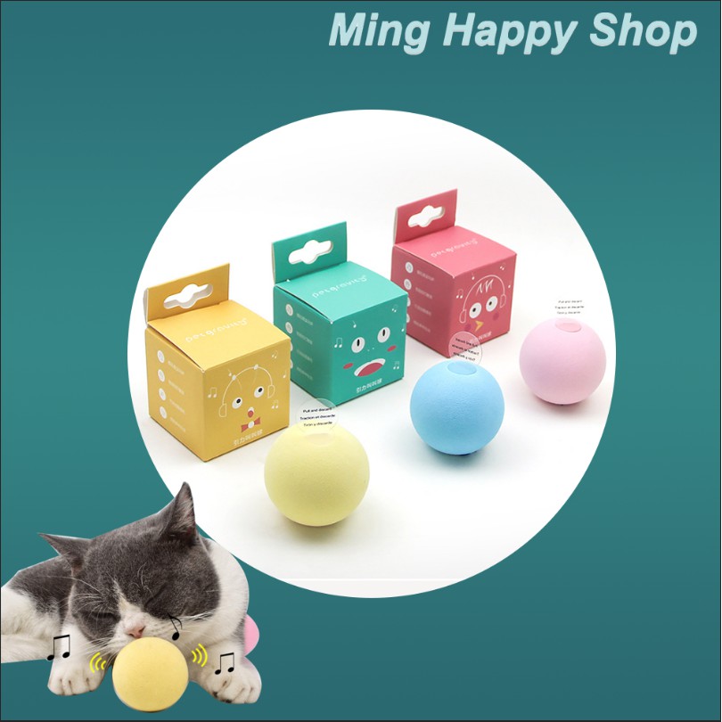 Ming ลูกบอลมีเสียงสำหรับสัตว์เลี้ยง ลูกบอลจ๊ะจ๋า ของเล่นแมว ลูกบอลEVA แถมแคทนิป 🇹🇭พร้อมส่ง