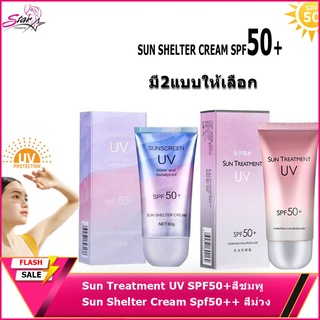 Sun Treatment UV SPF50+สีชมพู /Sun lsolate Lotion Spf50++ สีม่วง ครีมกันแดด/น้ำนม