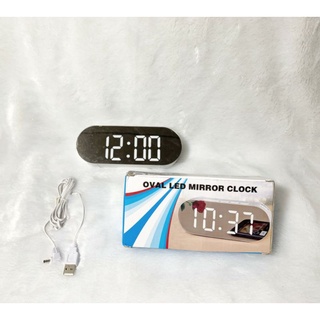 นาฬิกาปลุกดิจิตอล นาฬิกา LED นาฬิกาพร้อมพอร์ตชาร์จ USB Alarm Clock Digital Mirror  Ledclock  UsbCharger นาฬิกาผิวกระจก