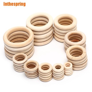 (Inthespring) ลูกปัดไม้ทรงกลม สําหรับทําเครื่องประดับ Diy 1