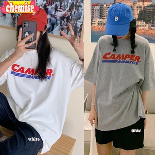 Chemisegrace✨พร้อมส่ง✨เสื้อยืดผู้หญิงแฟชั่น เสื้อ โอเวอร์ไซส์  รูปแบบตัวอักษร สไตล์เกาหลี M-2xl 2335