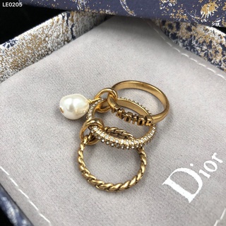 แหวนแฟชั่น ลายตัวอักษร Dior น่ารัก หรูหรา