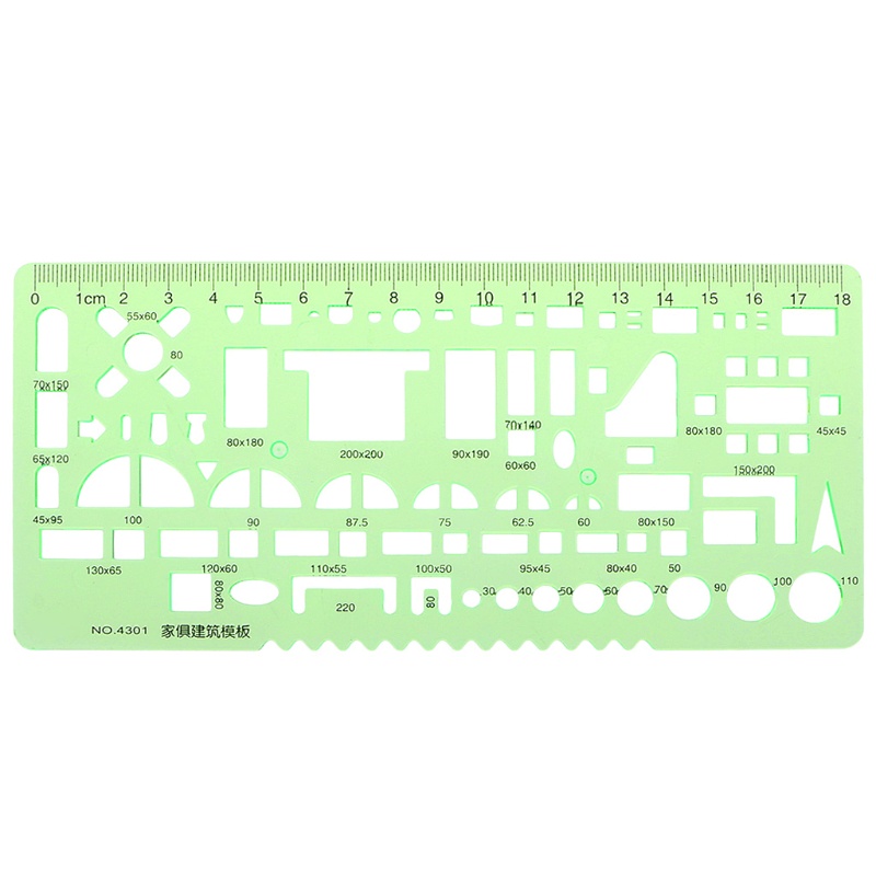 Seng Furniture Construction Black Scale Drafting Drawing Stationery Template Ruler