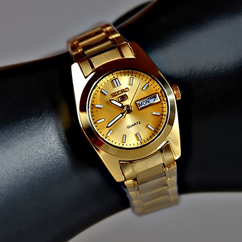 SIERO นาฬิกาข้อมือผู้หญิง สายสแตนเลส สีทอง/หน้าทอง รุ่น SR-LG003