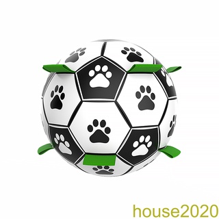 [house2020]Pet Grab Tabs Dog Soccer Ball Indoor-Outdoor Interactive Dog Toy With Easy Grab Tabs