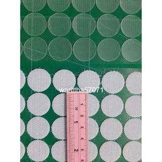 ตีนตุ๊กแก วงกลม มีกาวในตัว 1.5 / 2 / 2.5 cm. แบบใส (ขนขาว+หนามใส)