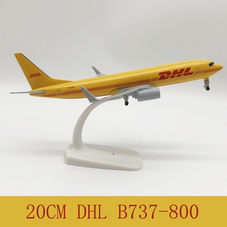 โมเดลเครื่องบิน DHL B737 ขนาด 20ซม. มีล้อ สวย งานละเอียด ทำด้วยเหล็กอัลลอย มีขาตั้งโชว์ให้ - ของขวัญ ของสะสม ตั้งโชว์