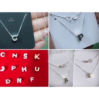 สร้อยคอพร้อมจี้ตัวอักษร(แบบร้อย) ชื่อตัวอักษร สไตล์ เก๋ๆ น่ารักๆ ☑️เงินแท้92.5% ☑️ไม่ลอก☑️ไม่แพ้☑️ไม่คัน