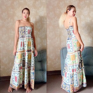 Smock Maxi Dress กระโปรงบาน