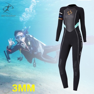 ชุดดําน้ํากีฬาทางน้ํา 3 มิลลิเมตร SCR neoprene wetsuit อบอุ่นสําหรับผู้หญิง