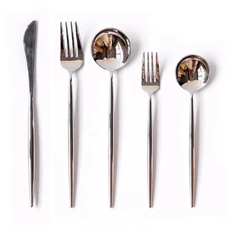 [พร้อมส่ง]🍴ช้อนส้อมเกาหลี ช้อนส้อมเรียบหรู ช้อนส้อมสแตนเลส ทอง