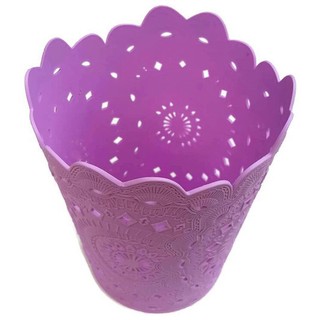 KK Shop แจกันพลาสติกลายฉลุรอบตัว (สีม่วง)
