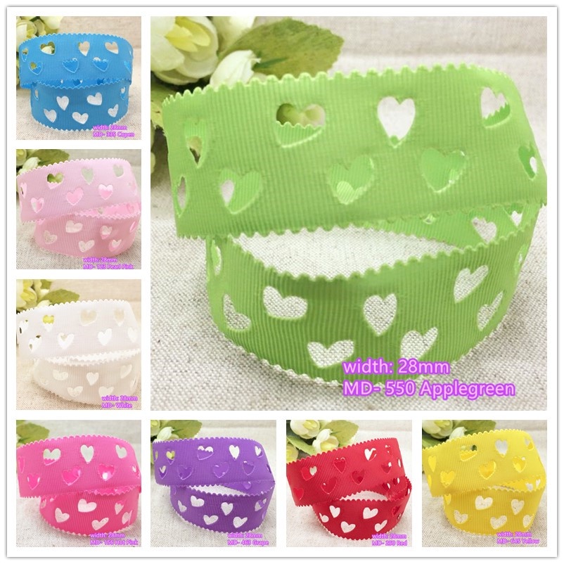 [ราคา 5 ขนาด] 2.8 Hollow Heart Heart Heart Heart-Shaped Ribbed Ribbon Packing Tape DIY Bow Tape Holi