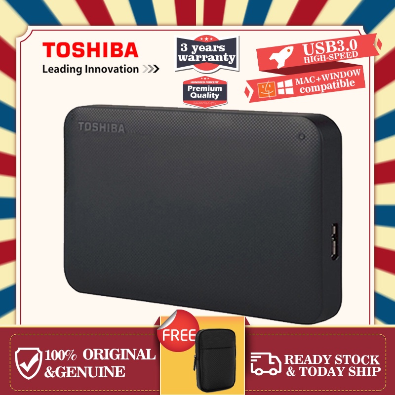 Toshiba Canvio Basics 1TB 2TB Portable USB 3.0 External Hard Disk Drive+ ใหม่ล่าสุด