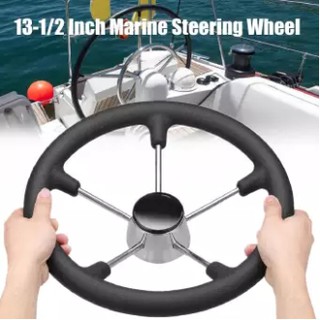 พวงมาลัยเรือขนาด 13นิ้วครื่ง Marine Steering Wheel Boat 304 Stainless Steel