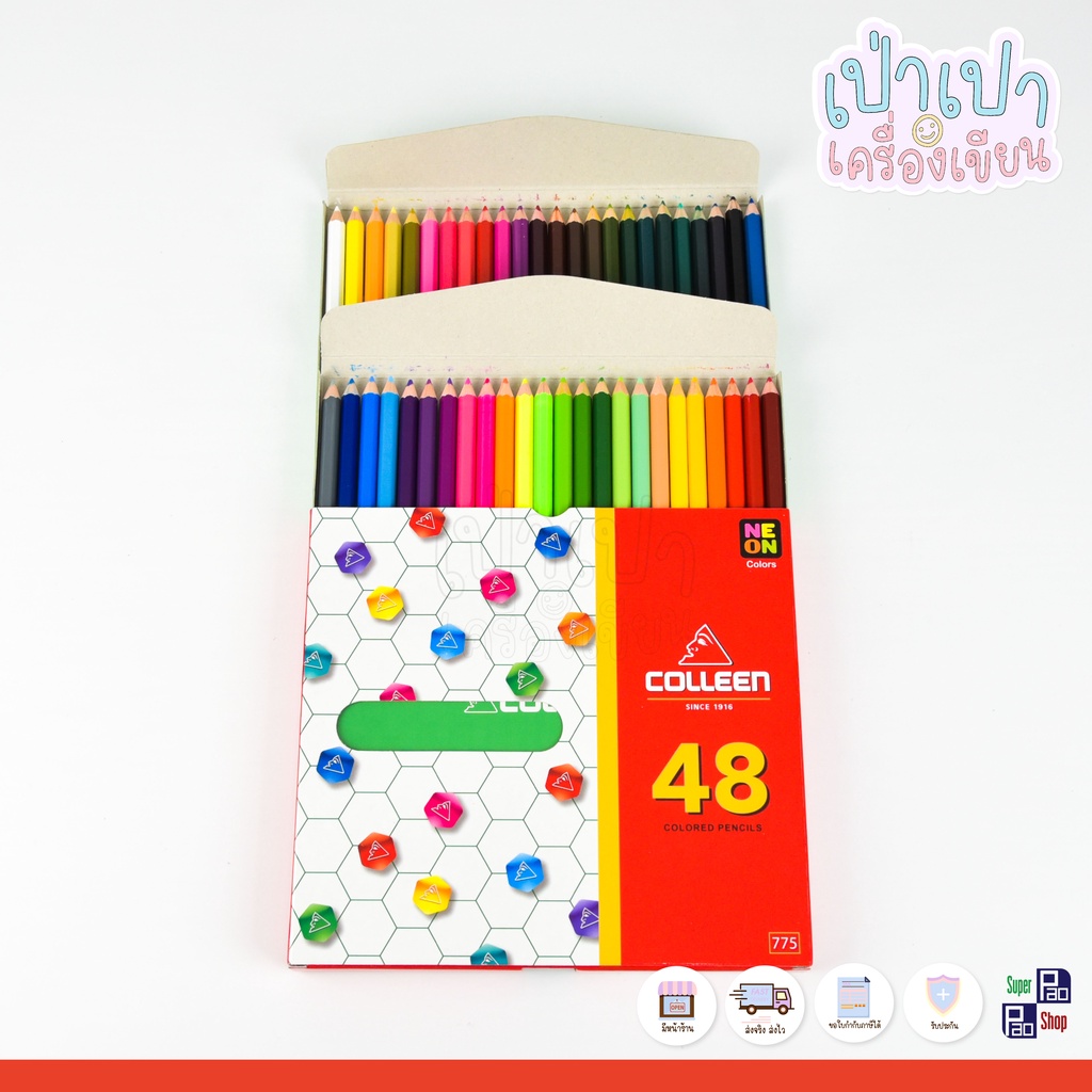 สีไม้คอลลีน แท่งยาวด้านเดียวหัวเดียว 12 สี 24 สี 36 สี 48 สี 60 สี ดินสอสี COLLEEN ออกใบกำกับภาษีได้ ราคา ถูกที่สุด ดีลบีเคเค แกลเลอรีภาพที่ 7