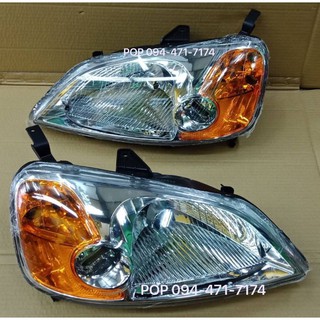 ไฟหน้าแต่ง CIVIC ES มุมส้ม DEPO ปี 2001 2002 2003ไต้หวัน headlamp honda civic es 2001-2003 depo taiwan