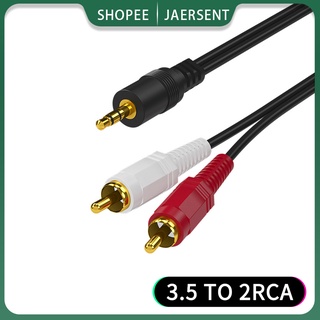 [ส่งไวจากไทย]JAERSENT สายเคเบิล แปลงเสียง AUX 3.5 มม เป็น 2RCA สำหรับมือถือ แท็บเล็ต เครื่องขยายเสียง คอมพิวเตอร์ แล็ปท็