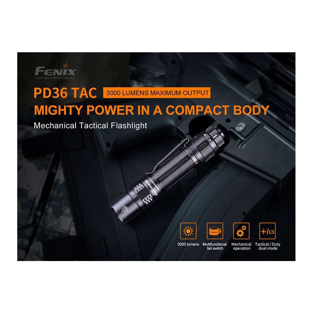 ไฟฉาย Fenix PD36 TAC Tactical Flashlight - 3000 Lumens : สินค้ารับประกัน 3 ปี