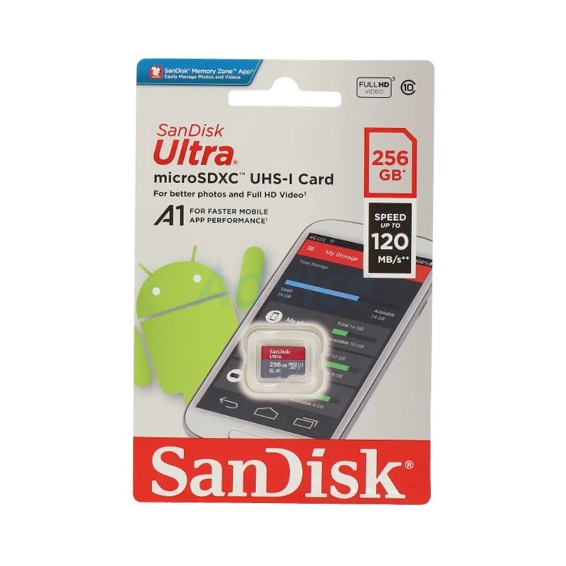 พร้อมส่ง Micro SD Card 256GB.SANDISK Ultra SDSQUA4-256G-GN6MN (120MB/s,)