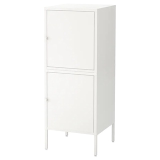 IKEA พร้อมส่ง ตู้เก็บของพร้อมบานตู้ ขาว HÄLLAN แฮลลัน 45x47x117 ซม. ตู้เหล็กอิเกียแท้ จัดส่งไว