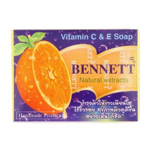 Telecorsa  สบู่เบนเนท สีส้ม แพ็ค 1 ก้อน Bennett Vitamin C & E
