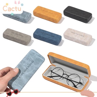 Cactu เคสแว่นตาอ่านหนังสือ แบบหนัง แข็ง กันน้ํา แบบพกพา หลากสี แฟชั่นสําหรับผู้ชาย และผู้หญิง